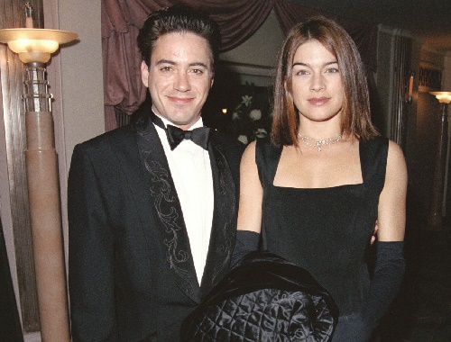 Deborah Falconer attending an event with her former husband Robert Downey Jr.